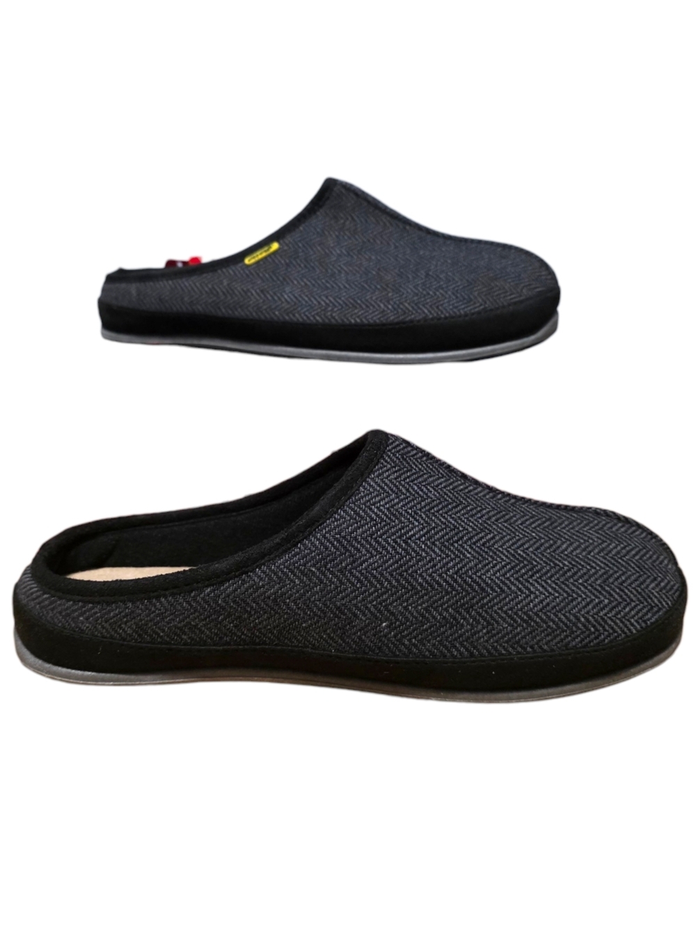 Deer Stags Wherever Unisex Black Tweed Indoor Outdoor Slipperooz Mule Slipper 9W
